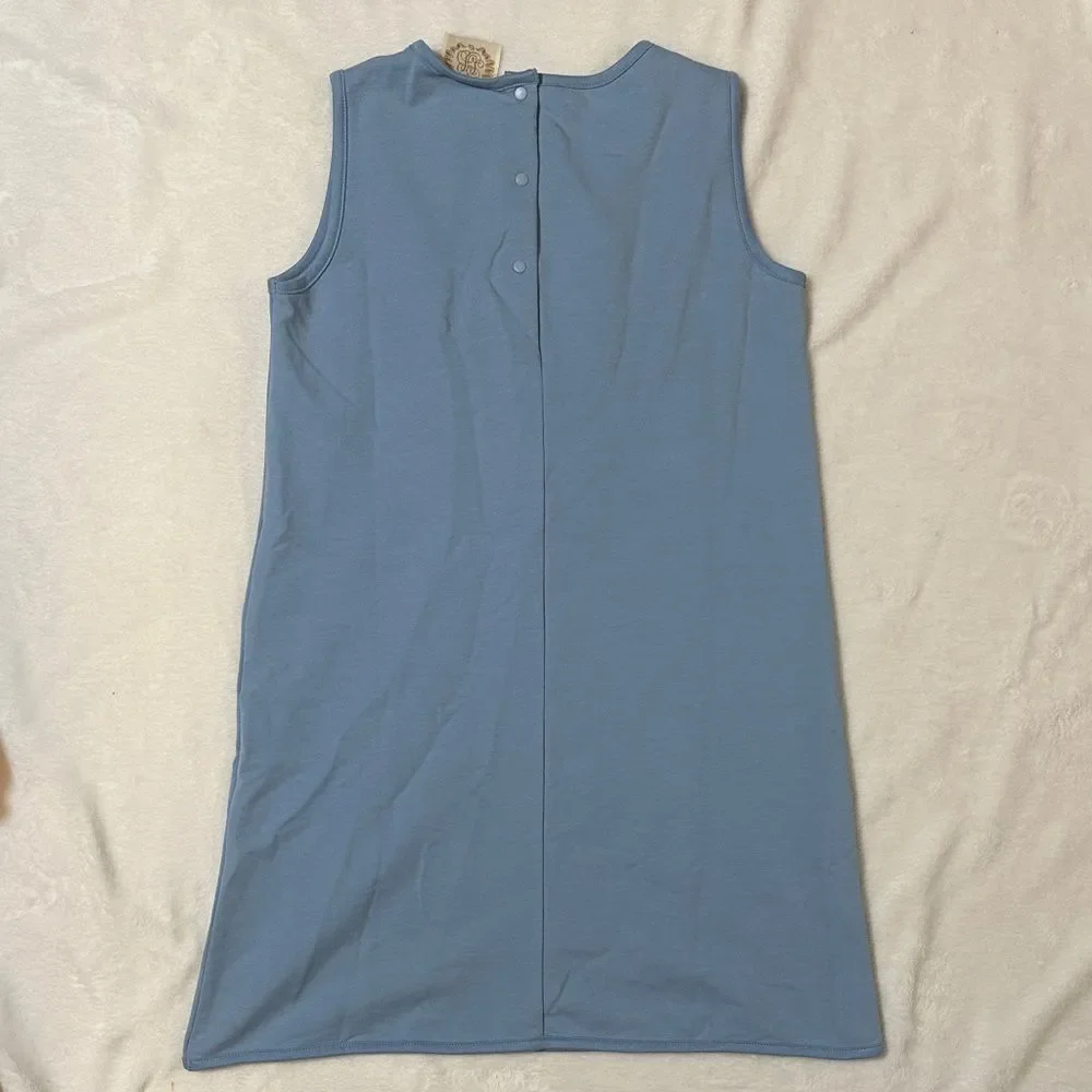 NWOT the Beaufort bonnet co. Blue Sleeveless Dress with Wreath Design 12
